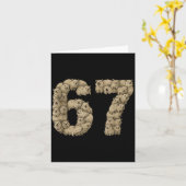 面白いロックハイモリ アワアワ 6 7 ミーム 六 七 ラブ カード (黄色い花)