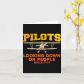 面白いロットデザイン メンズ レディース 航空 飛行機 L カード (黄色い花)