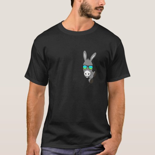 面白いロバの友達動物漫画おもしろ Tシャツ (正面)