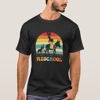 面白いロバの就学前教師のバックトゥスクール学生 Tシャツ