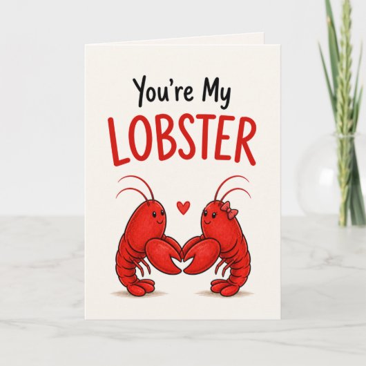 面白いロブスターの愛カード – “You’re My Lobster” カード (正面)