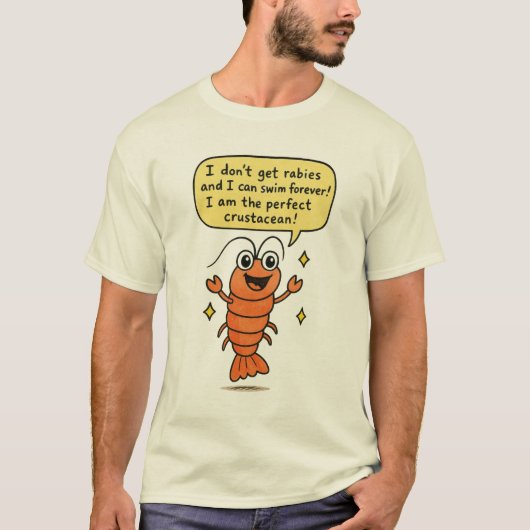 面白いロブスターTシャツ – 「私は完璧な甲殻類です" Tシャツ (正面)