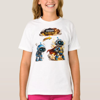 面白いロボのミーム Tシャツ
