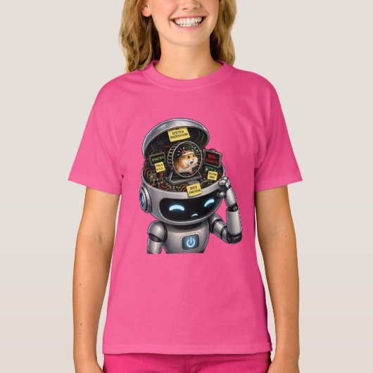 面白いロボットのミーム Tシャツ (正面)