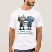 面白いロボットパパママ 赤ちゃん到着Tシャツ Tシャツ (正面)