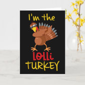 面白いロリの七面鳥マッチング家族グループ感謝祭 カード (黄色い花)