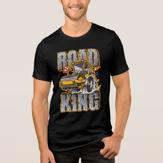 面白いロードキング建設用コンパクターオペレーター トライブレンドTシャツ (正面)
