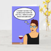 面白いワインジョーク、コメディ カード (黄色い花)