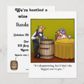 面白いワインチェックパーティーの招待状 招待状 (正面/裏面)