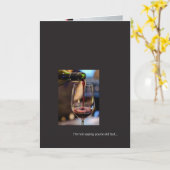 面白いワインバースデーカード カード (黄色い花)