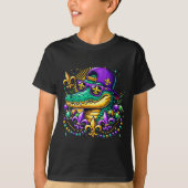 面白いワニのマルディグラ Tシャツ (正面)