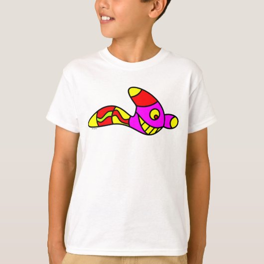 面白いワームの子供服 面白いワームTシャツ Tシャツ (正面)