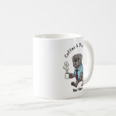 面白いヴァイマラナー犬のビジネススーツコーヒー コーヒーマグカップ (正面右)