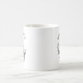 面白いヴァイマラナー犬のビジネススーツコーヒー コーヒーマグカップ (中央)
