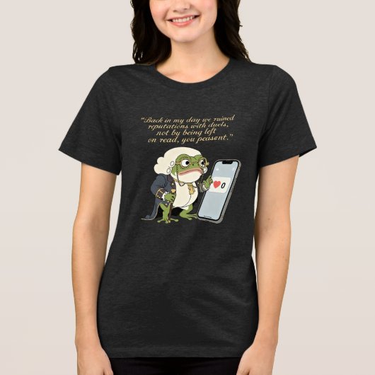 面白いヴィクトリア時代のかえるTシャツ トライブレンドＴシャツ (正面)