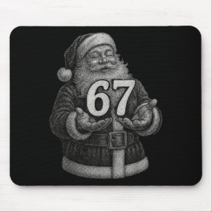 面白いヴィンテージシックスセブン 6 7 ミームサンタクリスマス 6 マウスパッド