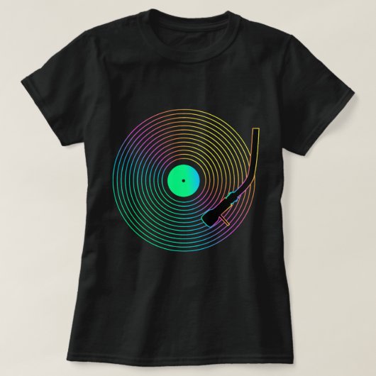 面白いヴィンテージレコードのプレーヤーのスケッチ図面1 Tシャツ (デザイン正面)