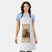 面白いヴィンテージ宗教Facepalm引用Tシャツデザイン エプロン (着用した状態)