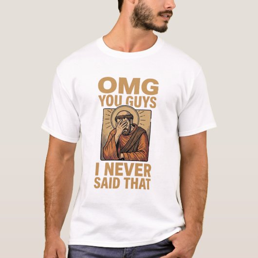 面白いヴィンテージ宗教Facepalm引用Tシャツデザイン Tシャツ (正面)