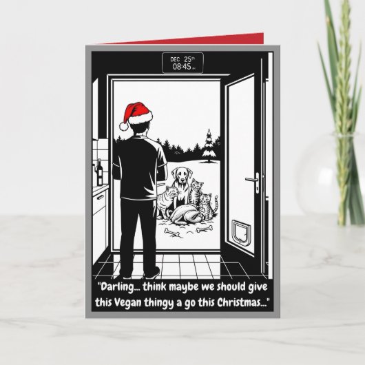 面白いヴィーガンクリスマス カード (正面)