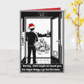 面白いヴィーガンクリスマス カード (黄色い花)