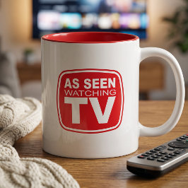面白い一気見マグカップ - テレビを見ているように見える ツートーンマグカップ