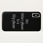 面白い一言 ブラック 私の他の携帯電話は折りたたみ式携帯電話 Case-Mate iPhoneケース (裏面(横))