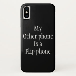 面白い一言 ブラック 私の他の携帯電話は折りたたみ式携帯電話 iPhone X ケース
