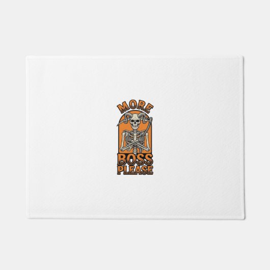 面白い上司スケルトン ビンテージ ハロウィンTシャツ_1 ドアマット (正面)