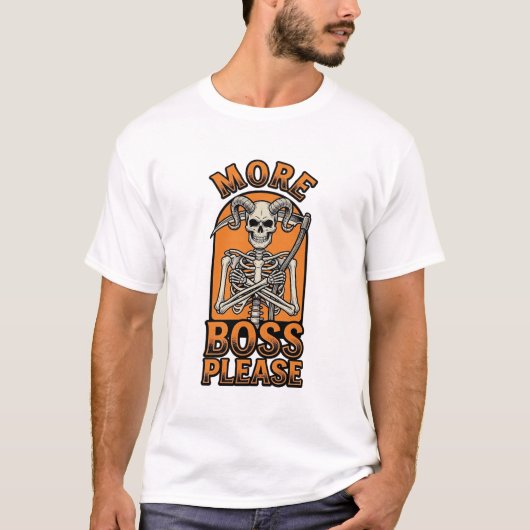 面白い上司スケルトン ビンテージ ハロウィンTシャツ_1 Tシャツ (正面)