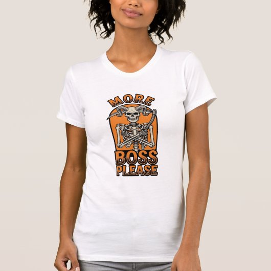 面白い上司スケルトン ビンテージ ハロウィンTシャツ_1 Tシャツ (正面)