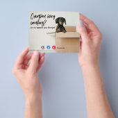 面白い不動産のポストカード 狭い生活 犬が飛ぶ チラシ (手)