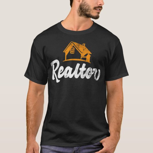 面白い不動産エージェントギフト ヴィンテージ不動産屋 Tシャツ (正面)