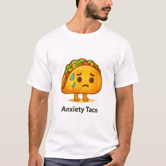 面白い不安タコカワイイ水彩イラスト Tシャツ (正面)