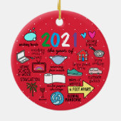 面白い世界的パンデミック昨年 2021 セラミックオーナメント (裏面)