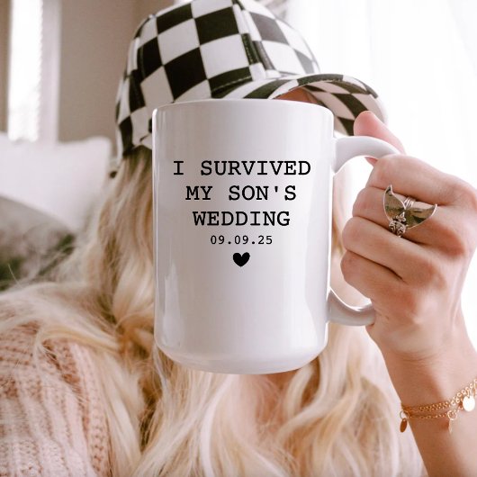 面白い両親新郎へのギフト 私の息子の結婚式を生き延びた コーヒーマグカップ