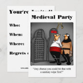 面白い中世のパーティー招待状 招待状 (正面/裏面)