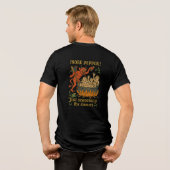 面白い中世のミーム悪魔のキャラクター・ハロウィーン トライブレンドTシャツ (裏面全面)