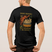 面白い中世のミーム悪魔のキャラクター・ハロウィーン トライブレンドTシャツ (裏面)