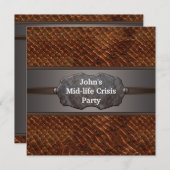 面白い中年危機のおじさんの40歳の誕生日パーティー 招待状 (正面/裏面)