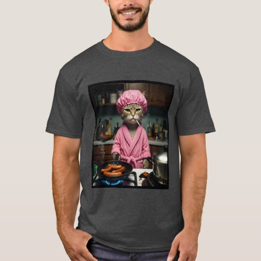 面白い主婦猫ミーム Gen Z メンズTシャツ Tシャツ (正面)