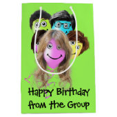 面白い人の誕生日風船 ミディアムペーパーバッグ (正面)