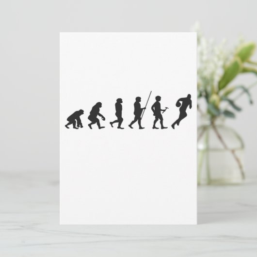 面白い人類進化ファンタジーフットボールスポーツギフト 招待状 (スタンド正面)