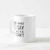 面白い仕事の引用句 コーヒーマグカップ (正面左)