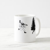 面白い伐採者の森のランニングウッド コーヒーマグカップ (正面右)