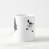 面白い伐採者の森のランニングウッド コーヒーマグカップ (中央)