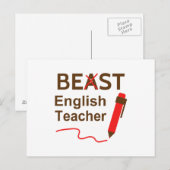 面白い先生 英語教師 感謝の言葉 ポストカード (正面/裏面)