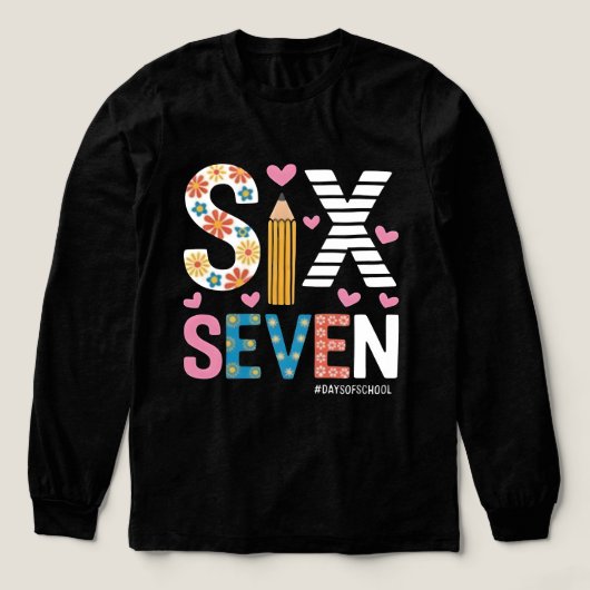 面白い六七のミーム:先生が6-7を説明 トライブレンドTシャツ (デザイン正面)