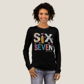 面白い六七のミーム:先生が6-7を説明 トライブレンドTシャツ (正面全体)