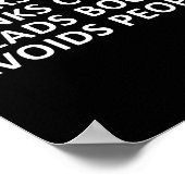 面白い内向型は黒を着てコーヒーを飲み読みます ポスター (角)